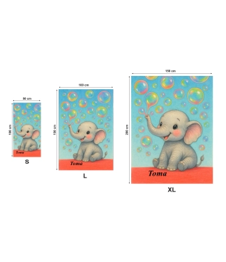 personalizuotas vaikiškas rankšluostis su drambliuku