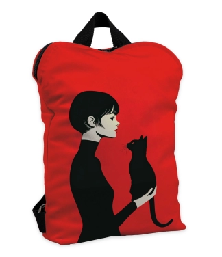 Kuprinė moterims, raudonas ir juodas