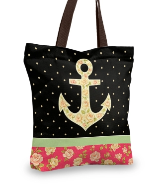 marinistinis pirkinių krepšys su inkaru