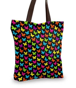 moteriškas pirkinių krepšys su drugeliais