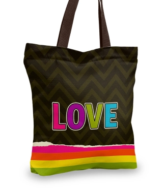 stilingas pirkinių krepšys su užrašu Love