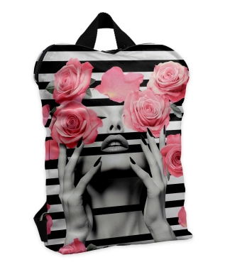 Kuprinė moterims juoda, balta, rožinis