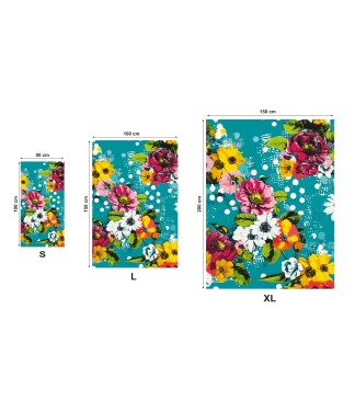 rankšluostis paplūdimio su gėlėmis išmatavimai