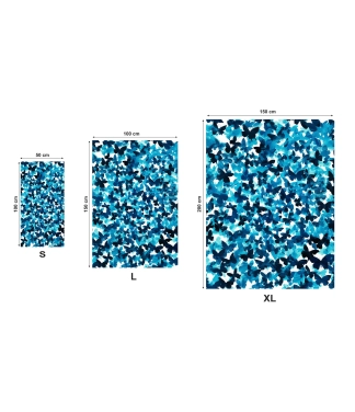 mėlynas paplūdimio rankšluostis drugeliai išmatavimai