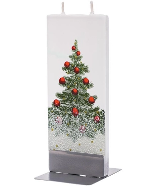 kalėdinė žvakė dekoruota eglutė