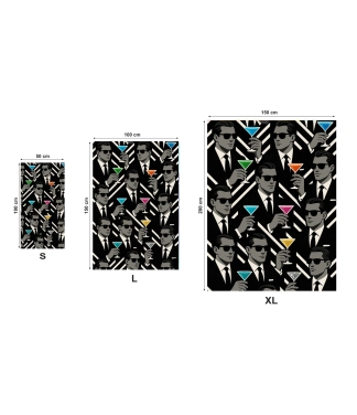 stilingas paplūdimio rankšluostis juoda balta