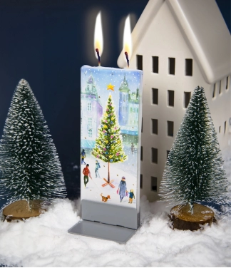 rankų darbo žvakė interjere