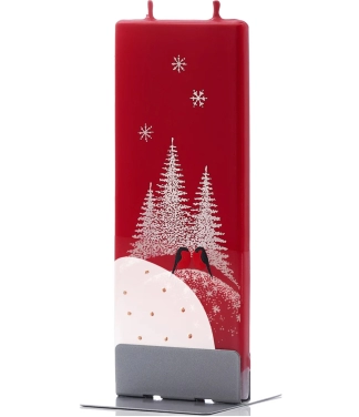 raudona kalėdinė žvakė dekoruota