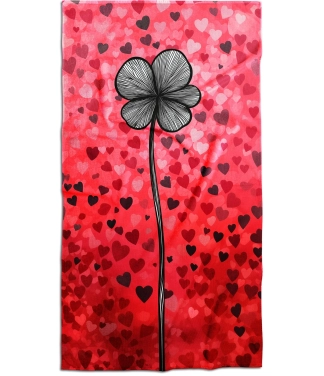 rankšluostis rožinis su gėle