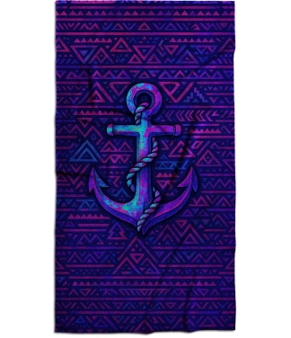 paplūdimio rankšluostis su inkaru mėlynas