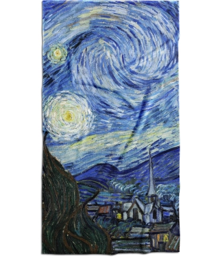 Vincents Van Gogs Zvaigžņotās nakts pludmales dvielis