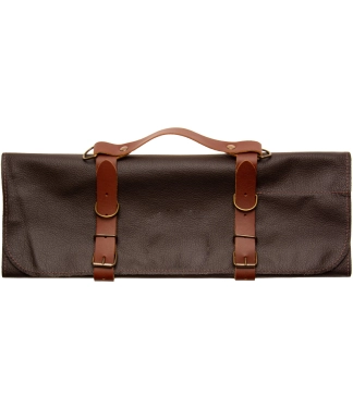 rudas odinis peilių dėklas 10 peiliai