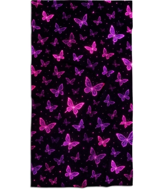 juodas paplūdimio rankšluostis drugeliai