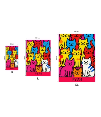 personalizuotas vaikiškas rankšluostis katinai