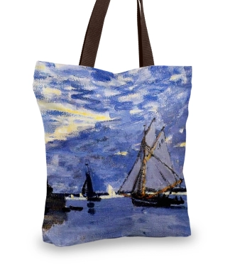 rankinė krepšys su laiveliais mėlynas