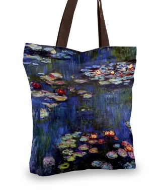 stilinga moteriška rankinė su vandens lelijomis