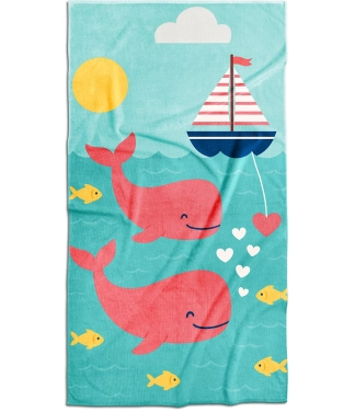 vaikiškas rankšluostis su piešiniu jūros tematika
