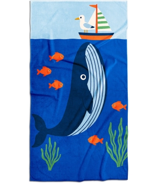 vaikiškas rankšluostis banginis