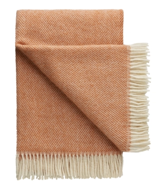 vilnonis pledas su kutais terakota spalvos