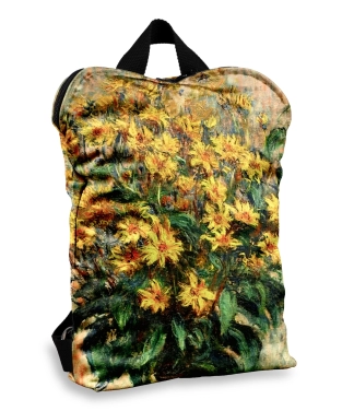 gėlėta moteriška kuprinė geltona