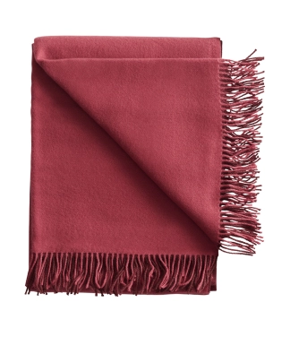 rausvas merino vilnos pledas