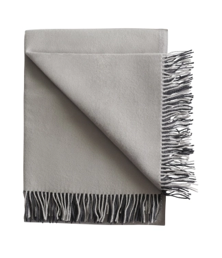 stilingas pilkas merino vilnonis pledas