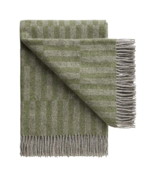 kokybiškas vilnonis pledas žalsvas pilkas