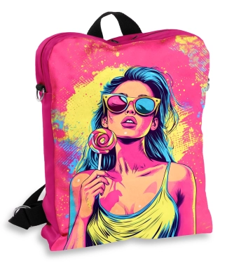 ryški ir talpi kuprinė moterims geltona rožinė