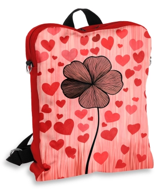 rausva kuprinė moterims širdelės