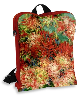 gėlėta kuprinė moterims talpi