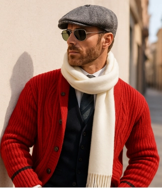 baltas šalikas vyriškas vilnonis