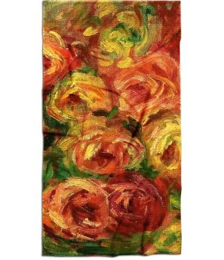 gėlėtas rankšluostis su spauda