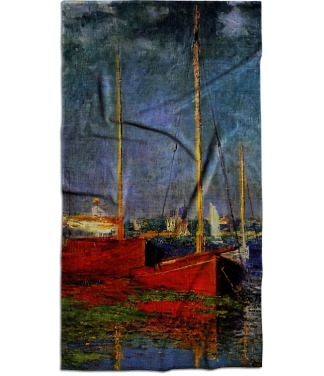 spalvotas rankšluostis su laivais