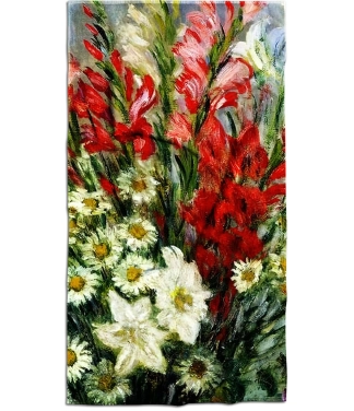 gėlėtas rankšluostis į paplūdimį