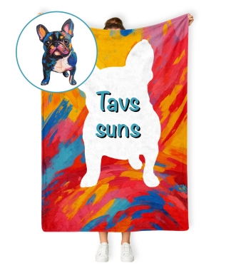 Pleds ar vārdu un uzrakstu Buldogs