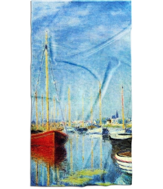 vasariškas rankšluostis su laivais