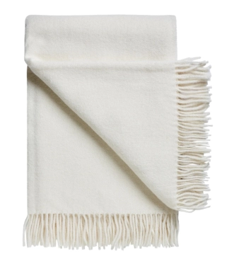 Dovana moteriai baltas vilnonis pledas