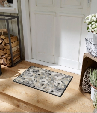 stilingas gėlėtas durų kilimėlis