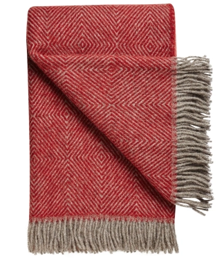kokybiškas raudonas rudas pledas su rombais