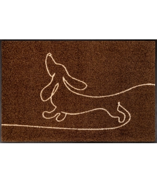 durų kilimėlis rudas su taksu