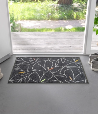 durų kilimėlis pilkas su linijomis