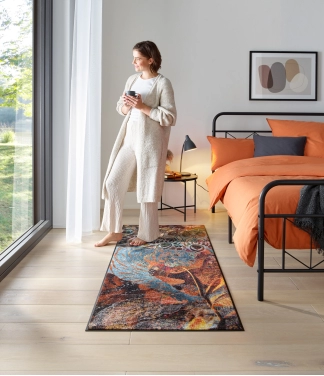 kiliminis takas egzotiniai raštai interjere