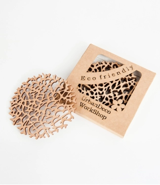 mediniai padėkliukai rinkinys koralai