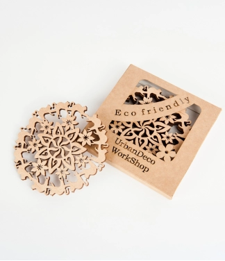 mediniai padėkliukai su katinais rinkinys dovanų dėžutė