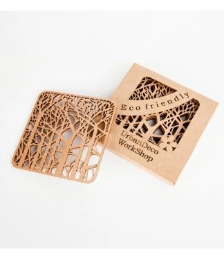 mediniai kvadratiniai rinkinys medžiai dovana