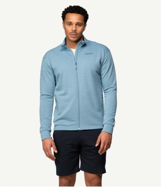 šviesiai mėlynas merino vilnos džemperis vyrams