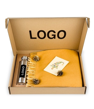 Dovanų rinkinys: Merino vilnos pledas su gertuve