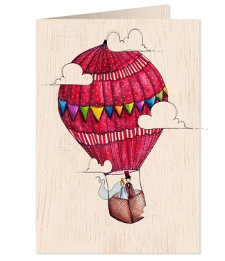 sveikinimo atvirukas proginis iš medžio