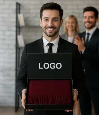 verslo dovanų idėjos vilnonis šalikas ir žvakė