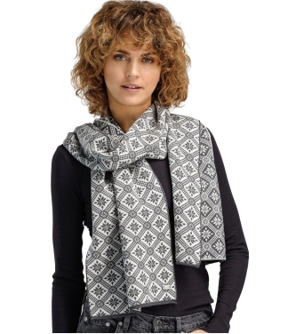 stilingas moteriškas šalikas merino vilna raštuotas